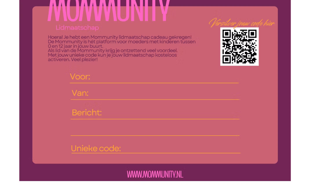 Mommunity lidmaatschap giftvoucher