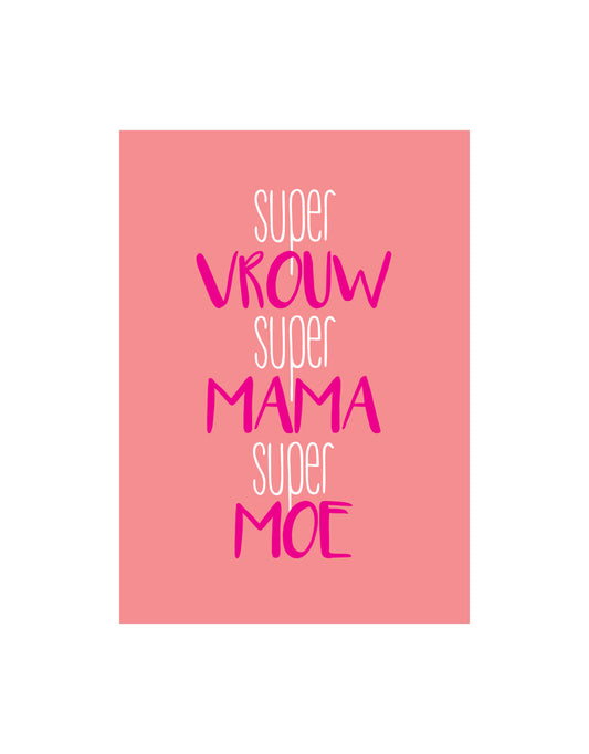 Postkaart - Super Mama